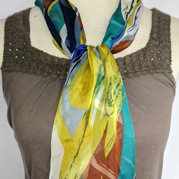 💛 Sheer Long Scarf #hundredsofscarves - Picture 1 of 7